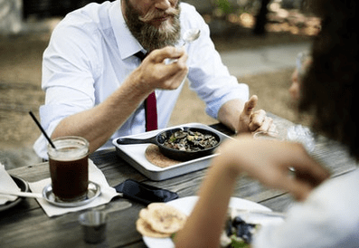 A man eats properly for potential